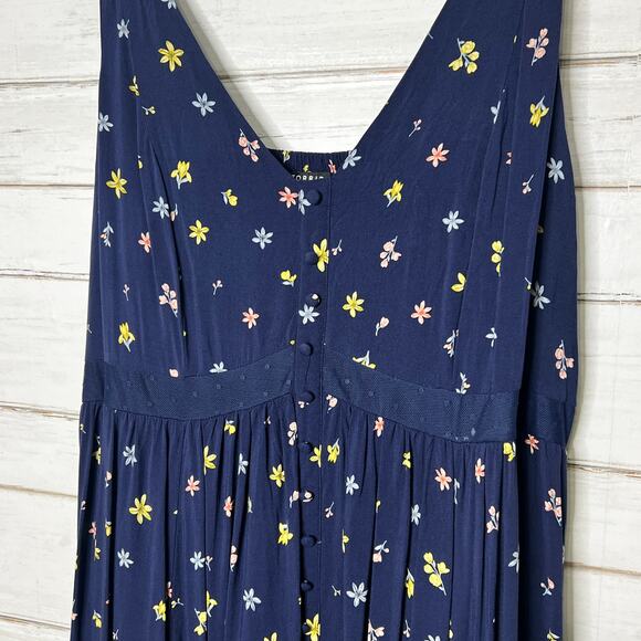 Torrid Maxi Challis Navy Blue Floral Dress Size 3X - Picture 6 of 13